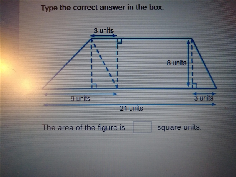 The area of the figure is ____ square units.-example-1