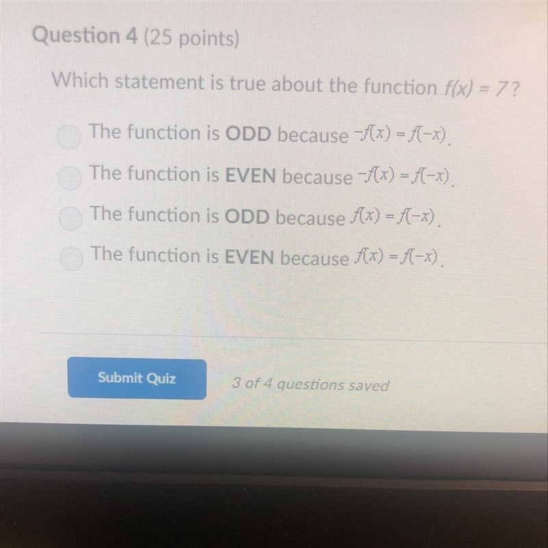 Which statement is true about the function f(x) = 7-example-1