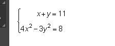 Which equation is part of solving the system by substitution? 4(y + 11)2 – 3y2 = 8 4(11 – y-example-1