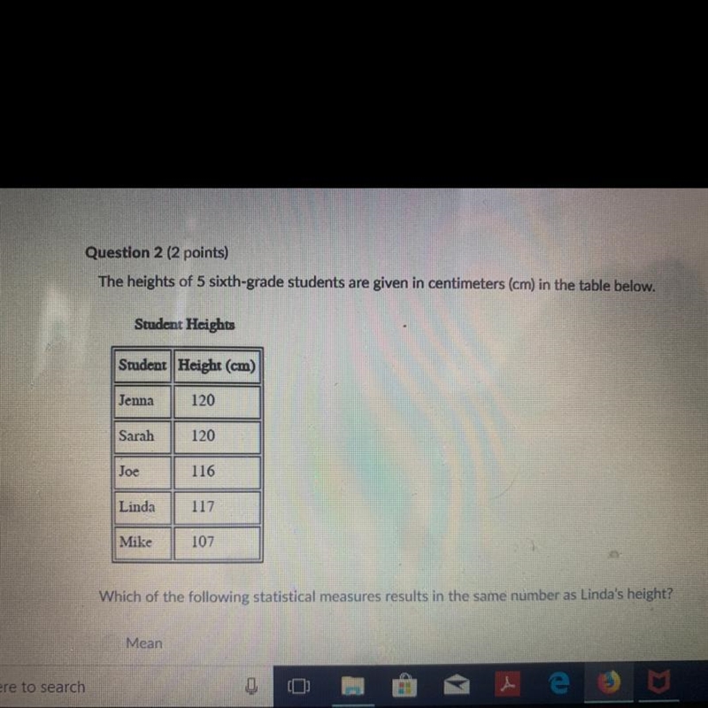 Which of the following statistical measures results in the same number as Linda’s-example-1