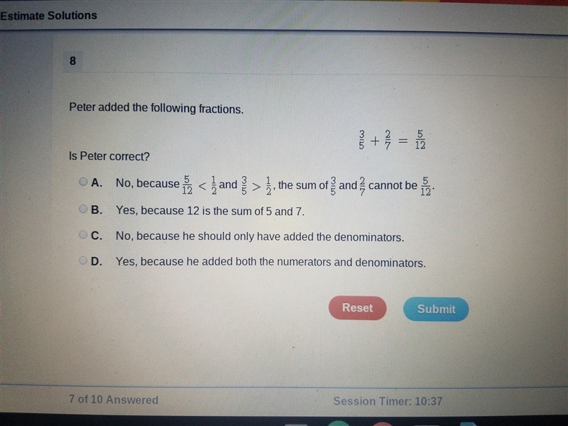 Peter added the following fractions Is Peter correct?-example-1