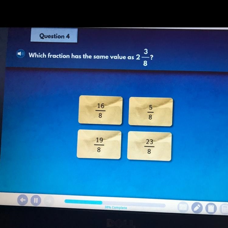 What fraction has the same value as 2 3/8-example-1