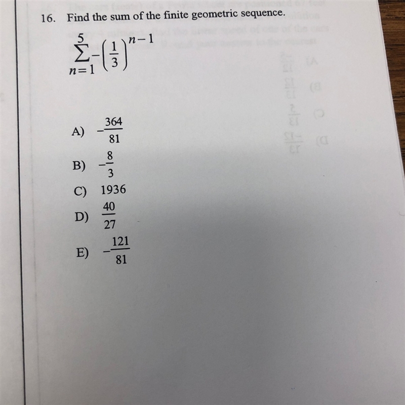 Find the sum of the finite geometric sequence-example-1