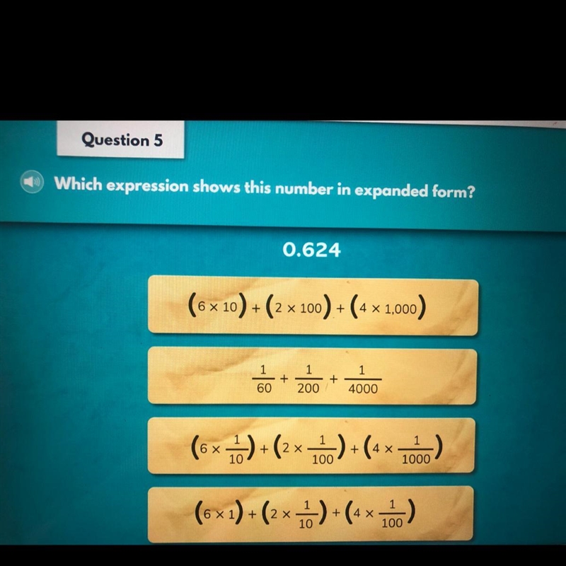 Which expression shows this number in expanded form 0.624-example-1