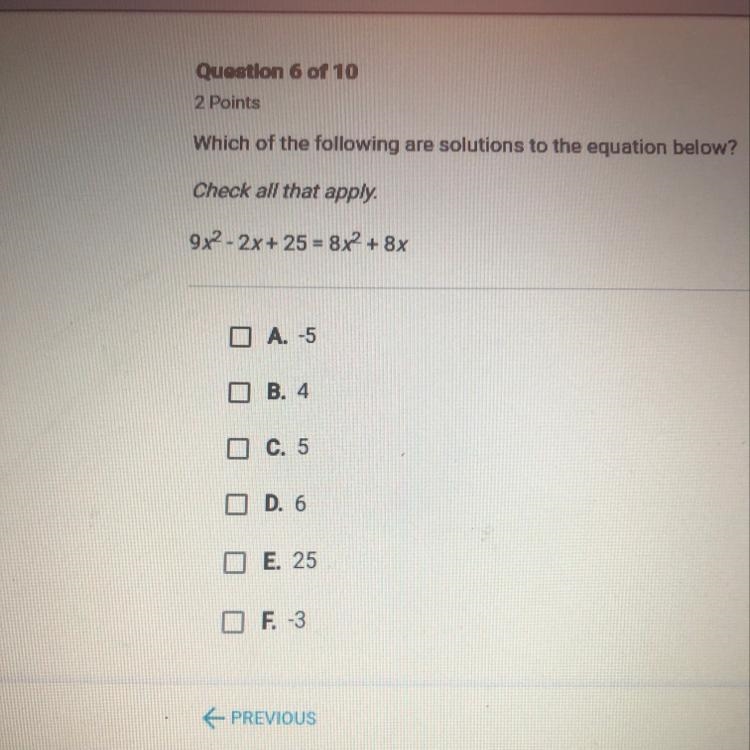 Which of the following are solutions to the equation below? Check all that apply. 9x-example-1