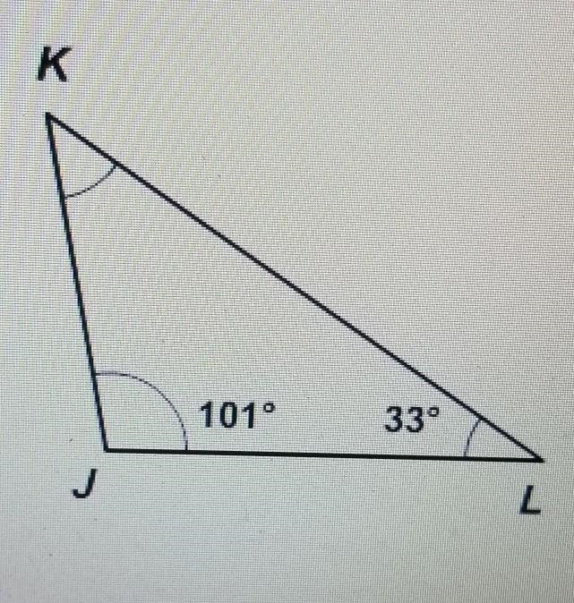 What is the measure of < K? 46° 68° 79° 134°​-example-1