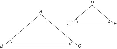 50 POINTS please help Which theorem or postulate proves that △ABC and △DEF are similar-example-1