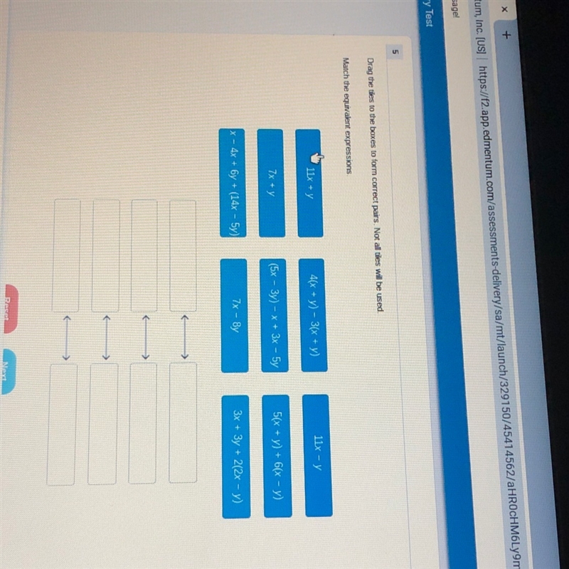 Drag the tiles to the boxes to form correct pairs. Not all tiles will be used. Match-example-1