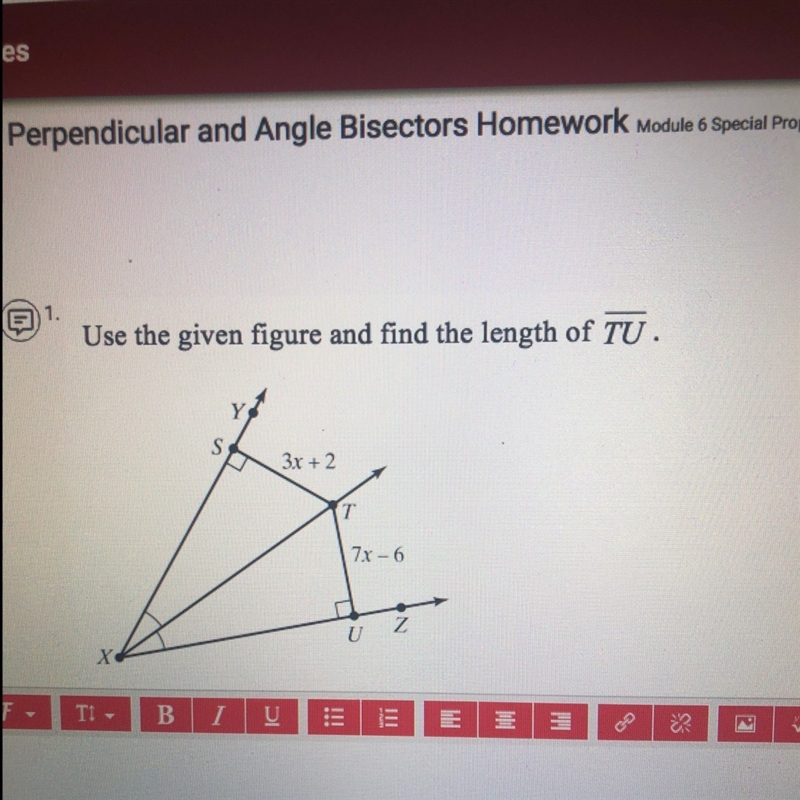 Use the given figure and find the length of TU. please help me out.-example-1