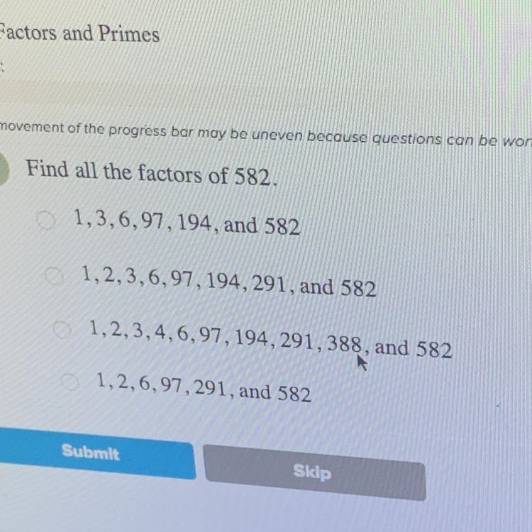 Find the factors of 582.-example-1