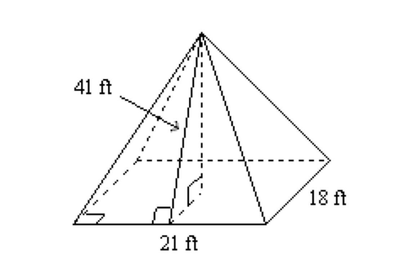 Find the volume of the pyramid. Round to the nearest tenth if necessary. Question-example-1