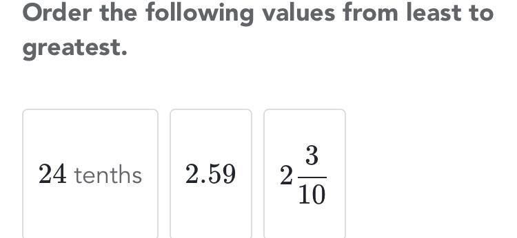 Order the following values least to greatest .-example-1