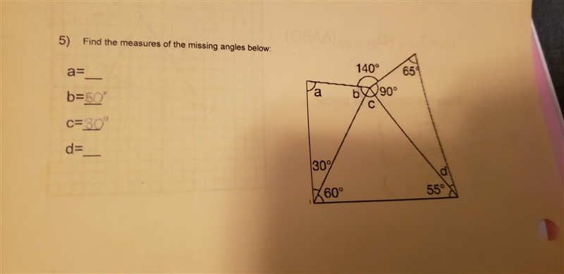 Find the measures of the missing angles​-example-1