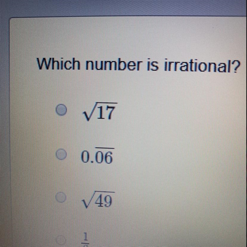 Which number is irrational-example-1