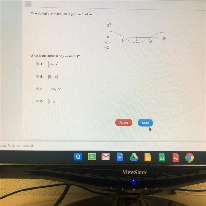 What is the domain of y=cos(2x)?-example-1