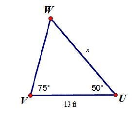 In the triangle below, which equation can be used to solve for x? a)x=13sin50/sin-example-1