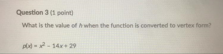 What is the value of h when the function is converted to vertex form?-example-1