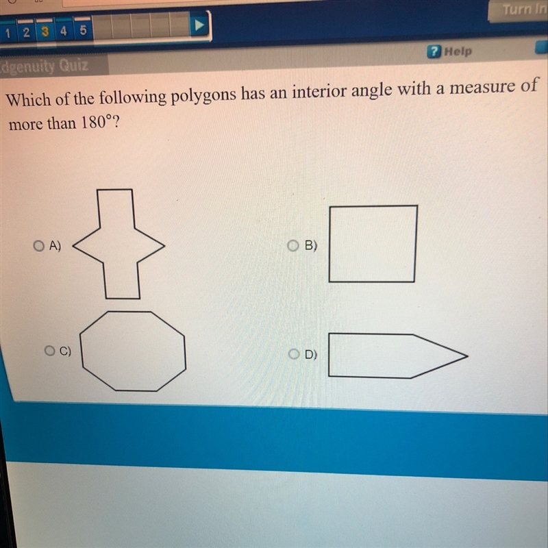 Which of the following polygons has an interior angle with a measure of more then-example-1