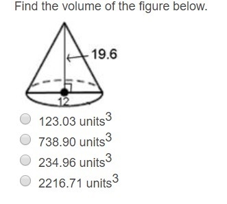 Question 1. Find the volume of the figure below. Question 2. Find the surface area-example-1