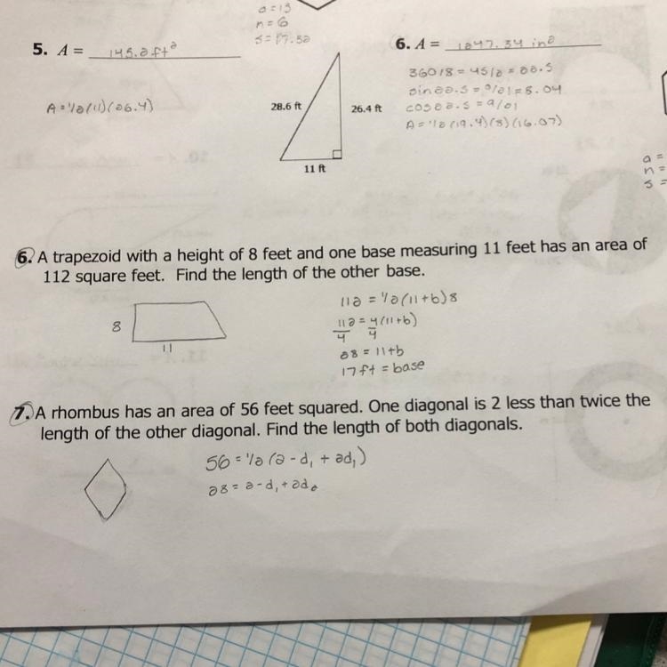 How do you solve #7? the answer is d1=8 and d2=14; but how do you solve it?-example-1