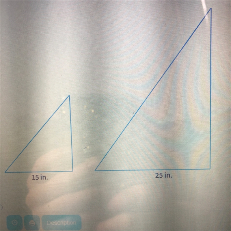 These triangles are similar. Compare the first to the second and give the ratio of-example-1