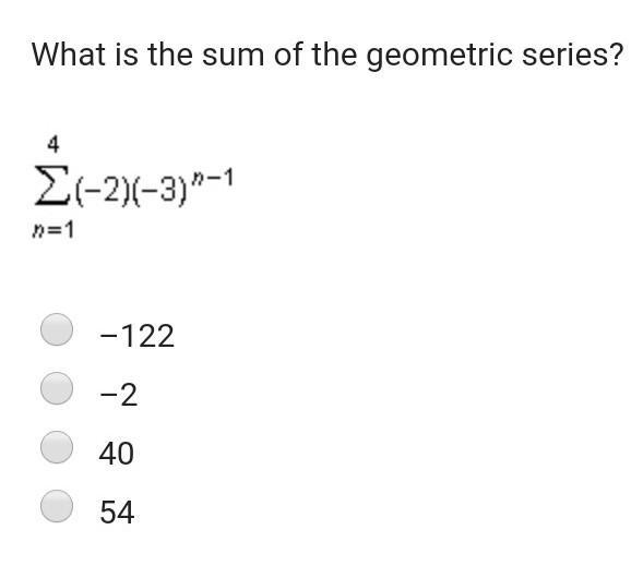 What is the sum of the geometric series?​-example-1