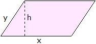 If x = 8 units, y = 5 units, and h = 3 units, then what is the area of the parallelogram-example-1