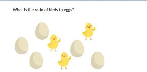 What is the ratio of birds to eggs? Choose 1 answer: (Choice A) 3 :4, (Choice B) 4 :3 (Choice-example-1