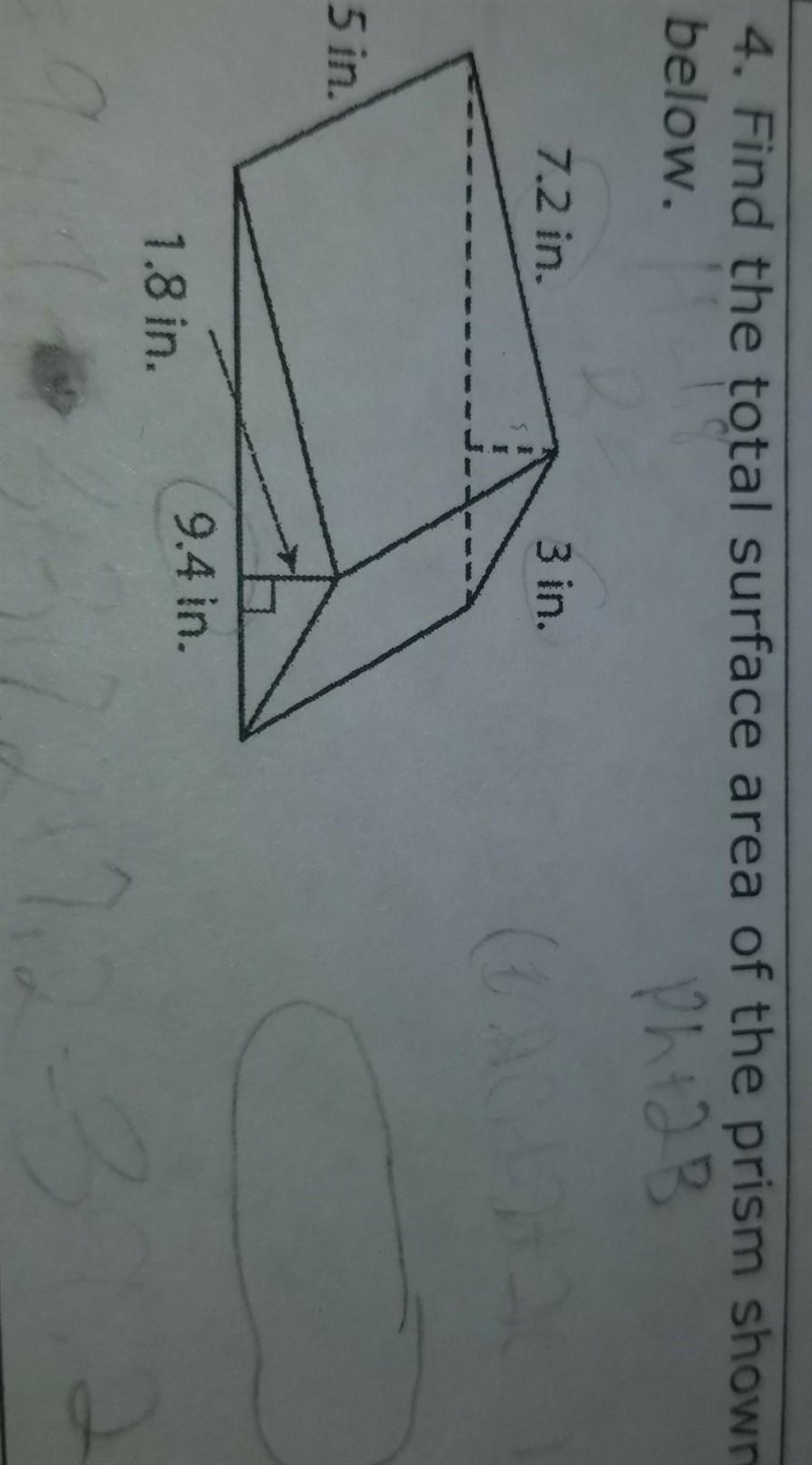 How do I find the total surface area of this??????Please help I'm dumb;(​-example-1