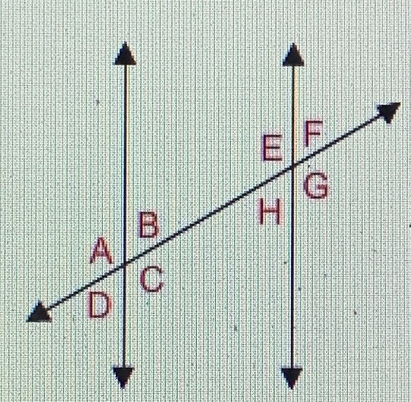 Select the correct answer from each drop-down menu. A pair of parallel lines is cut-example-1