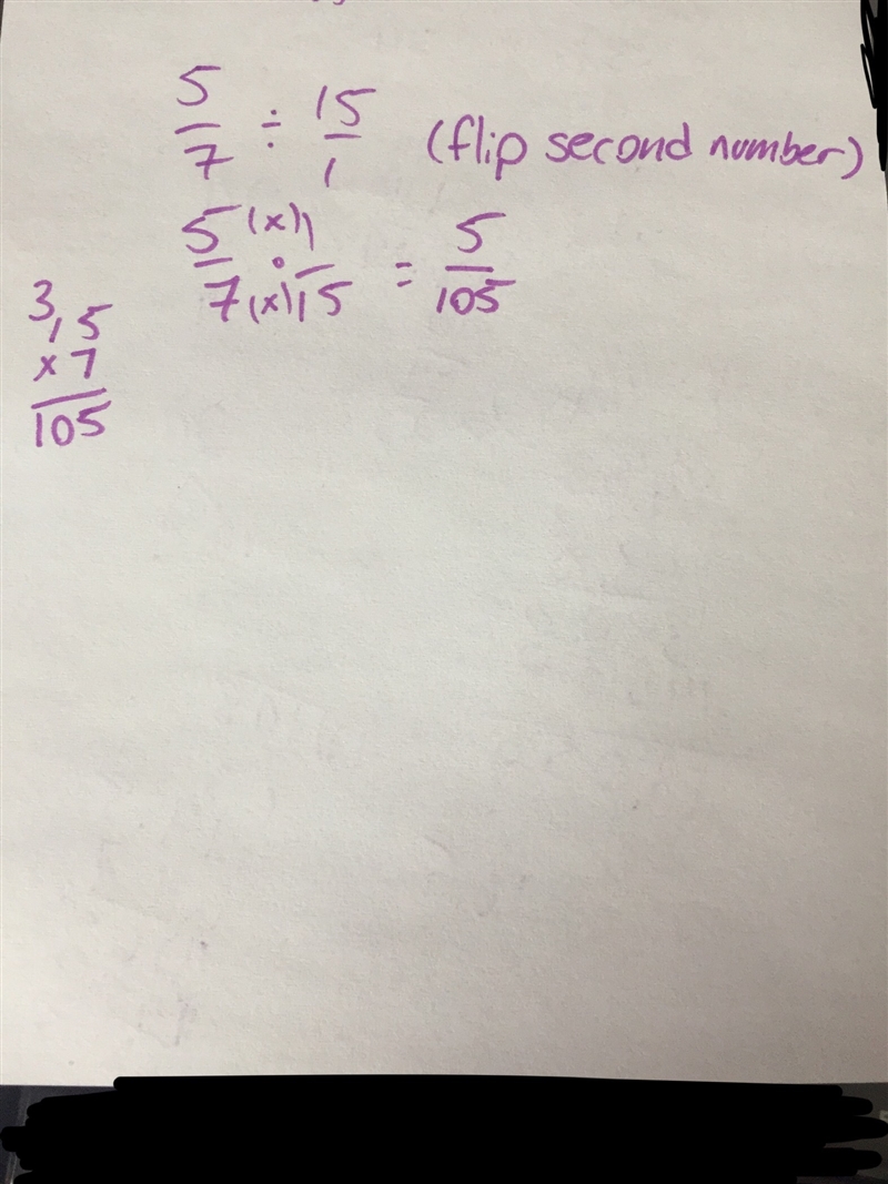 How do you simplify the fraction 5/7 over 15-example-1