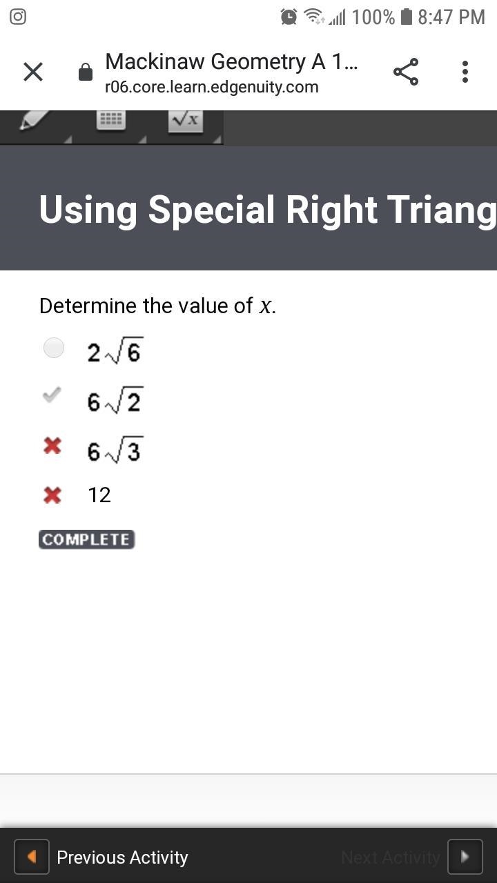 Determine the value of x. ￼ ￼ ￼ 12 ￼ ​-example-1