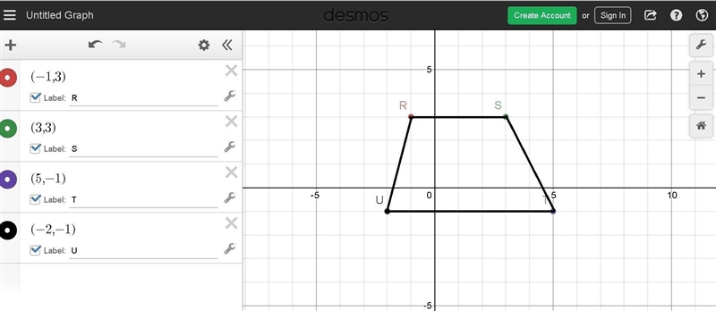 Perimeter the coordinates of the vertices of a quadrilateral are R(-1,3), S(3,3), T-example-1