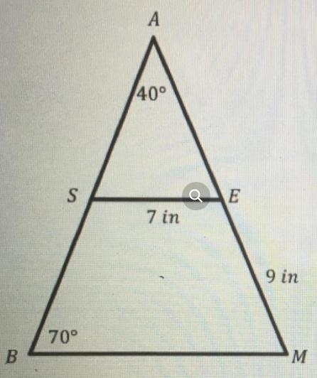 S and e are the midpoints of ba and am respectively use the properties of midsegments-example-1