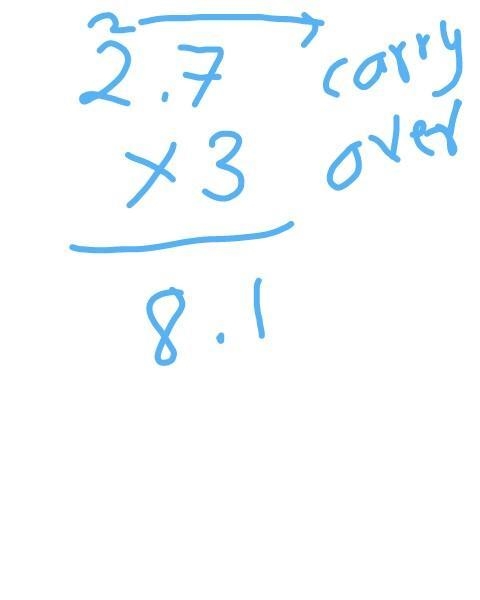 Explain how you can use a quick picture to find 3× 2.7​-example-1