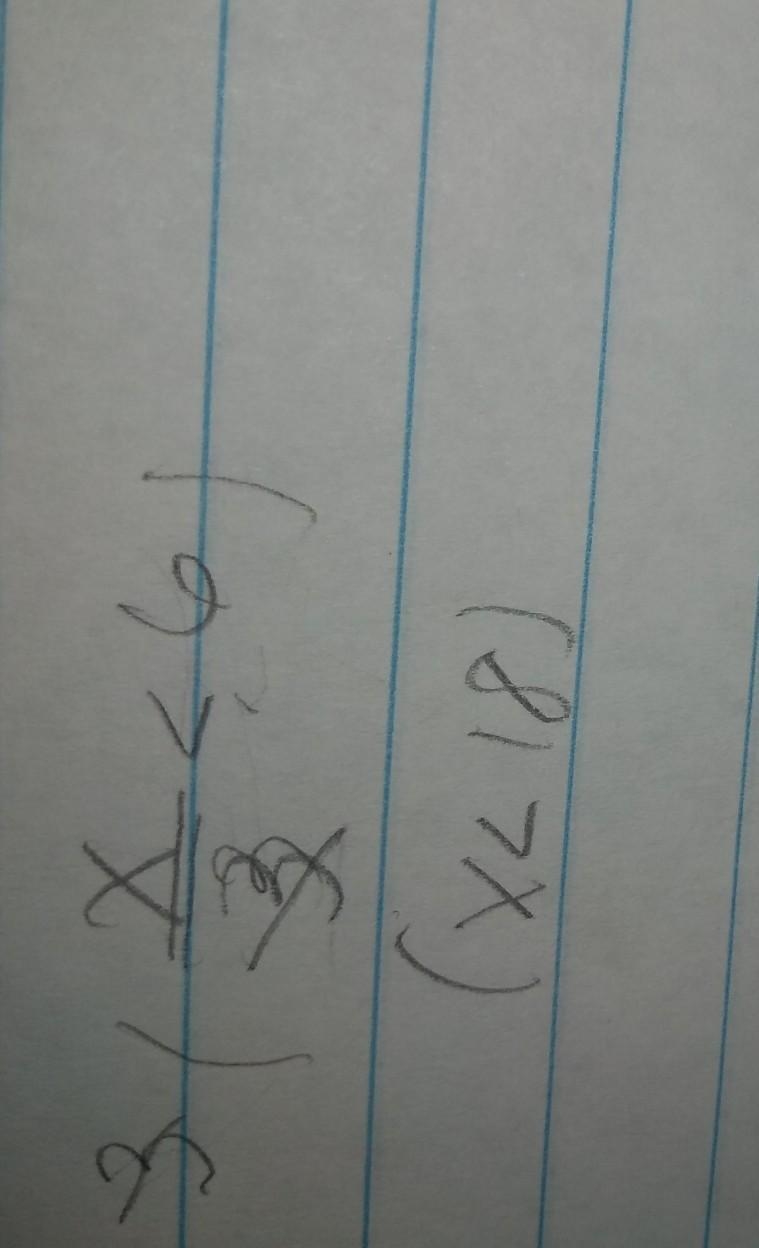 Solve for x. x/3 is less than -6​-example-1