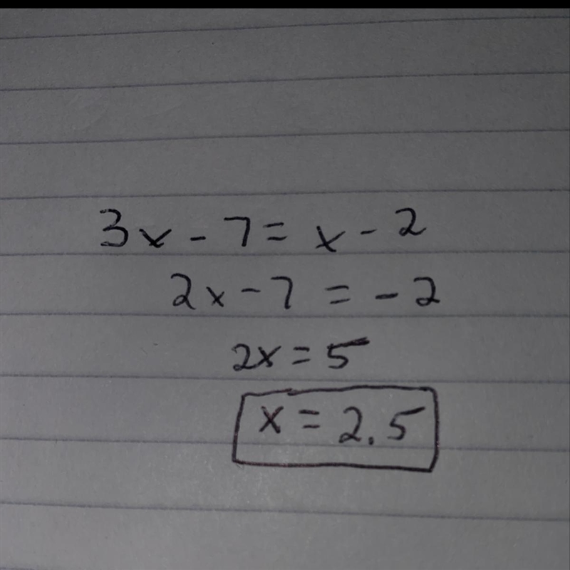 To solve the equation 3x-7=x-2, Alex says the first step is to subtract x from both-example-1