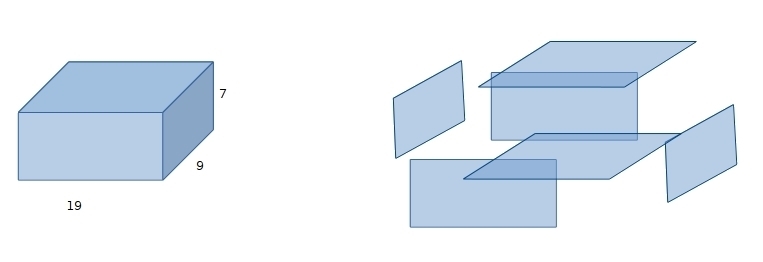 what is the total surface area of a rectangular prism that is 19 inches long, 9 inches-example-1