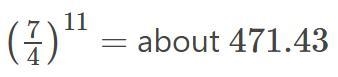 Which of the following is equal to the fraction below (7/4)^11 7^11/4^11 11(7/4) 7^11/4 77/44-example-1