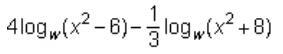 Which expression is equivalent to log Subscript w Baseline StartFraction (x squared-example-1