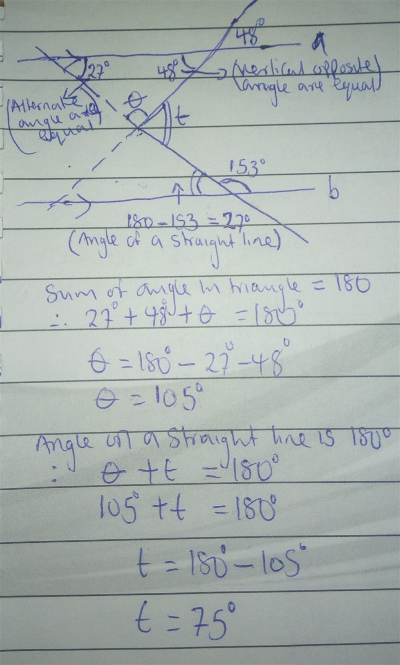 Can someone help explain why the answer is 75 degrees?​-example-1