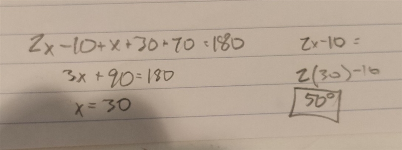 Why is the measure of angle a in the triangle enter your answer in the box-example-1