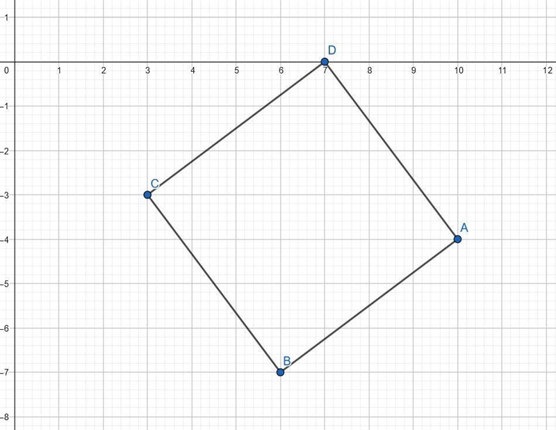 Determine and prove what shape is formed for the given coordinates for ABCD, and then-example-1