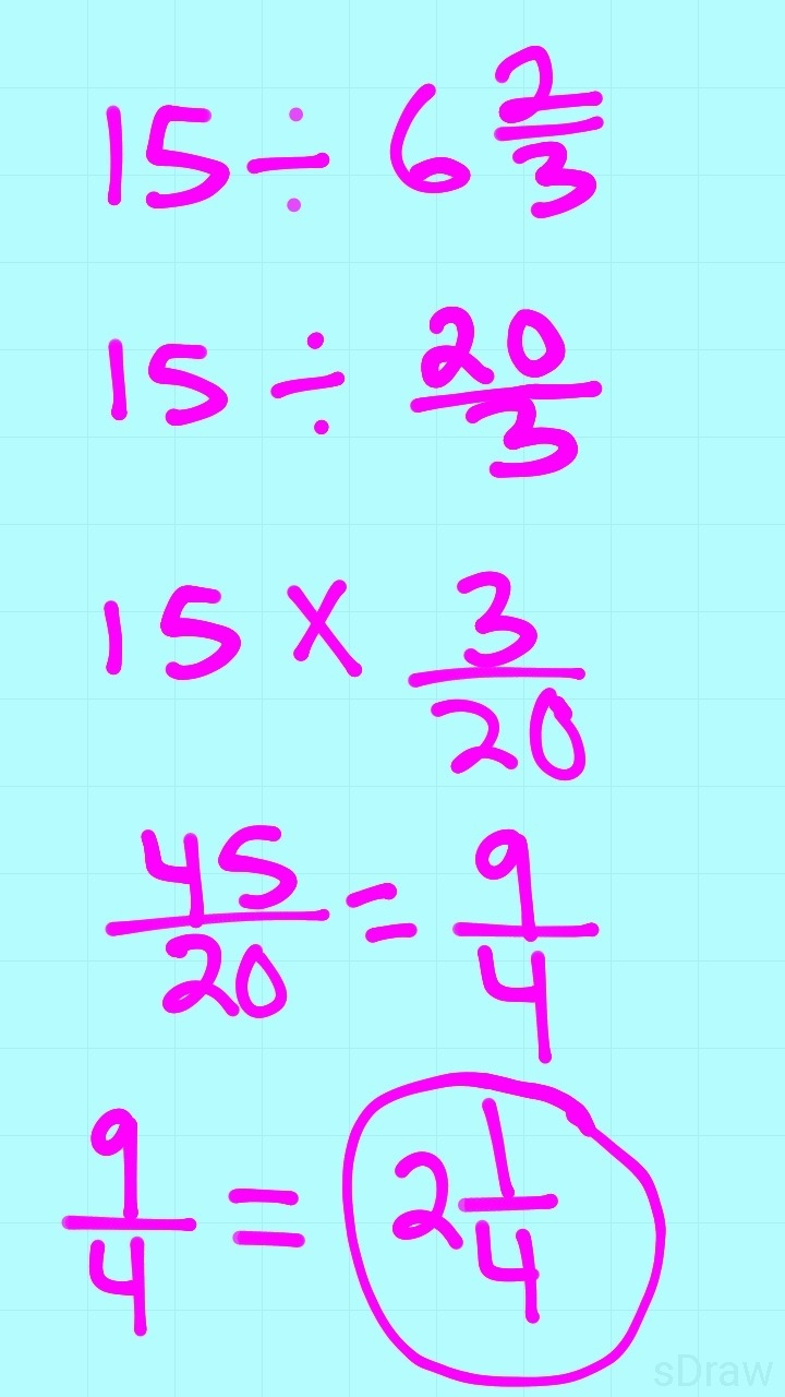 5. 15 ÷ 6 2⁄3 = A. 2 1⁄4 B. 2 3⁄4 C. 100 D. 100 1⁄4-example-1