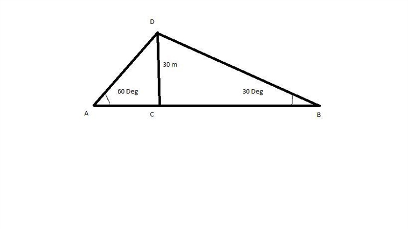 A 30m high pole was standing at a point of the length side of a rectangle garden. If-example-1