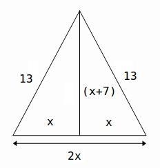 The diagram below shows a pennant in the shape of an isosceles triangle. The equal-example-1