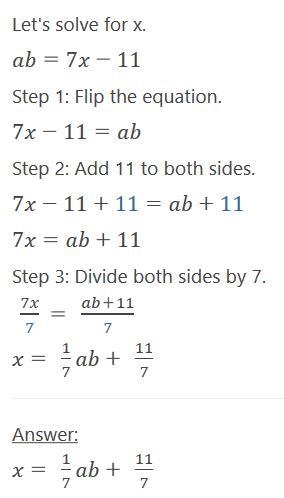 Find x and AC if B is the midpoint of AC. AB = 7x - 11 and BC = 4x - 3.-example-3