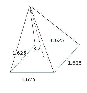 Find the volume of a pyramid with a square base, where the perimeter of the base is-example-1