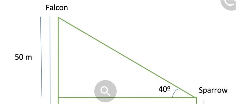 A falcon flying at a height of 200 yards spots a sparrow flying at a height of 150 yards-example-1