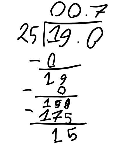 Rewrite the following fraction as a decimal. 19/25 Please explain how to get the answer-example-1